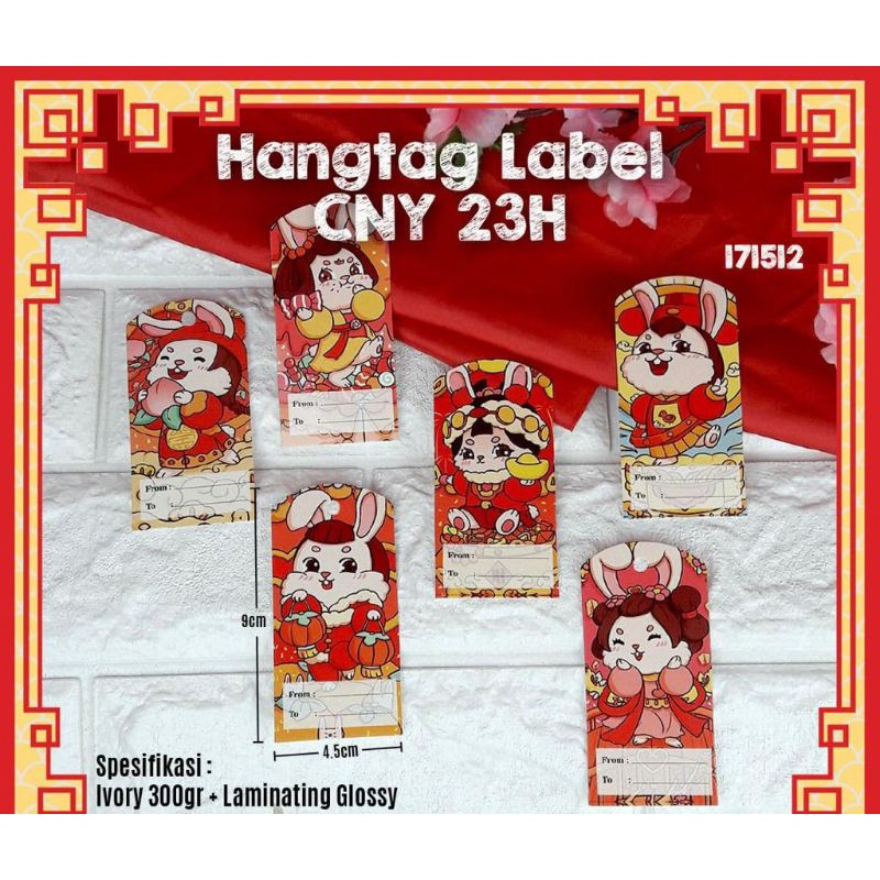 Hangtag Label CNY isi 25pcs / Hangtag Kemasan Sincia Imlek / Gantungan Kemasan Sincia