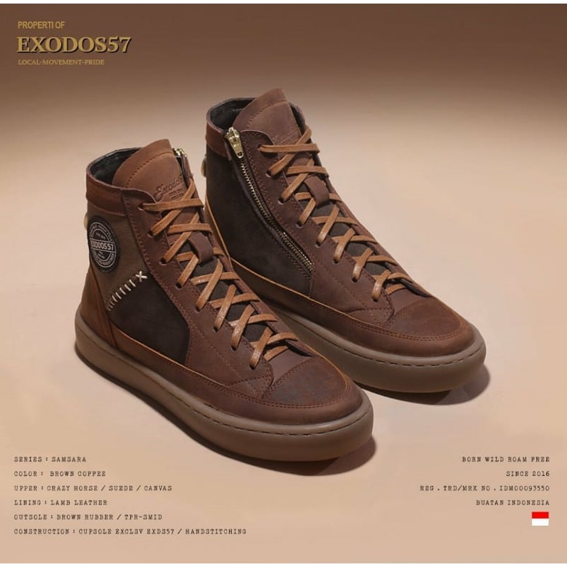 Exodos57 - Samsara Brown Coffee - Sepatu Kulit Lokal