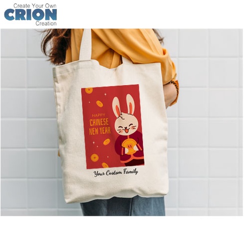 Totebag Imlek Sincia Chinese New Year Gong Xi Fa Cai blacu Bisa Custom nama -By Crion