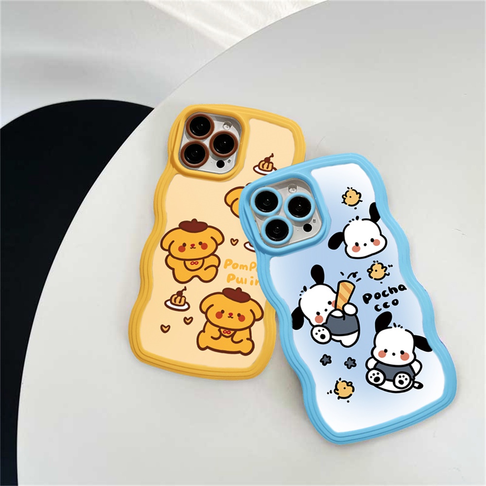 Kartun soft Case OPPO A57 2022 A17 A16 A16K A77S A15 A54 A53 A12 A5S A7 A3S A11k A31 A52 A92 A94 A93 A37 F9 A1K A76 Cute Pom Pom Purin Dan Pochacco Wave Edge TPU Phone Case Cover