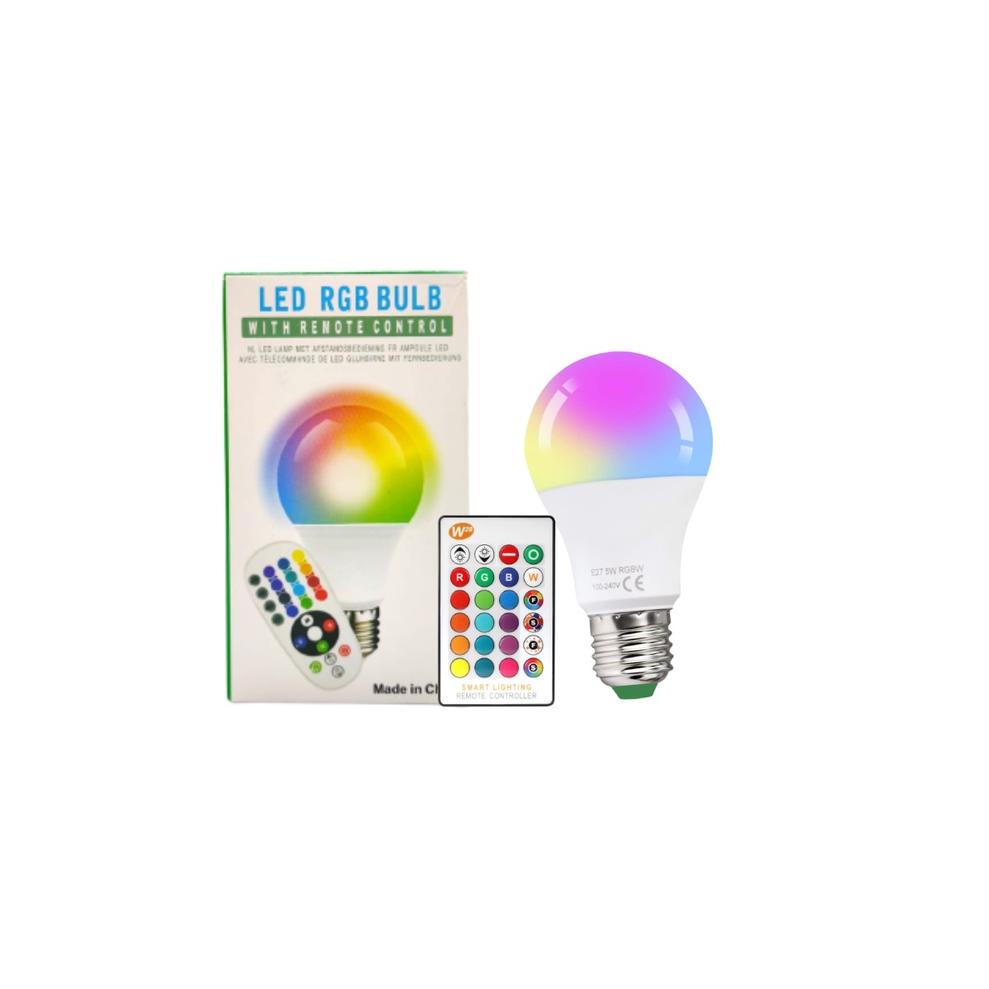 SIAP KIRIM ㊊ Kiseki Lampu Bohlam Warna-warni Rgb Bohlam Warna Bohlam A60 5Watt With Remote Control |