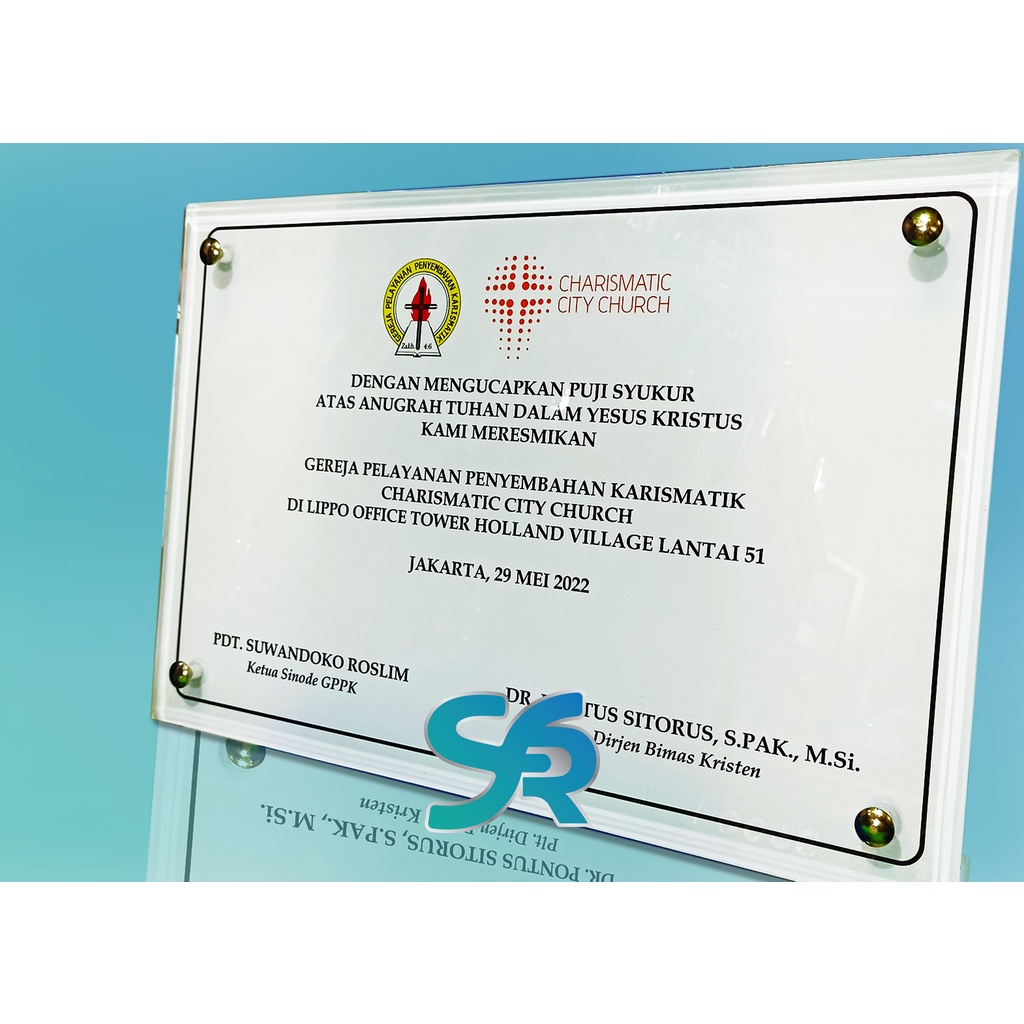 Prasasti | Prasasti Acrylic | Papan Peresmian | Papan Nama | Custom Prasasti
