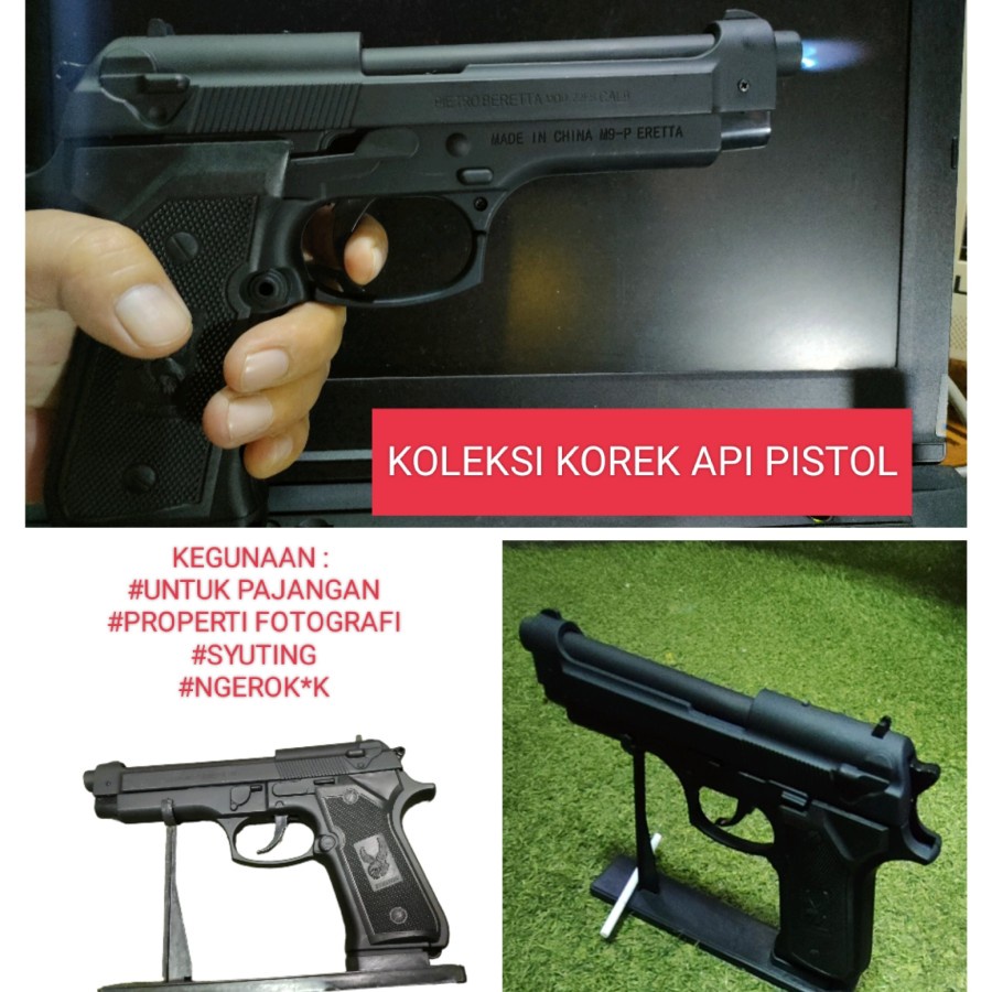 Korek Api Bareta Hitam/Silver