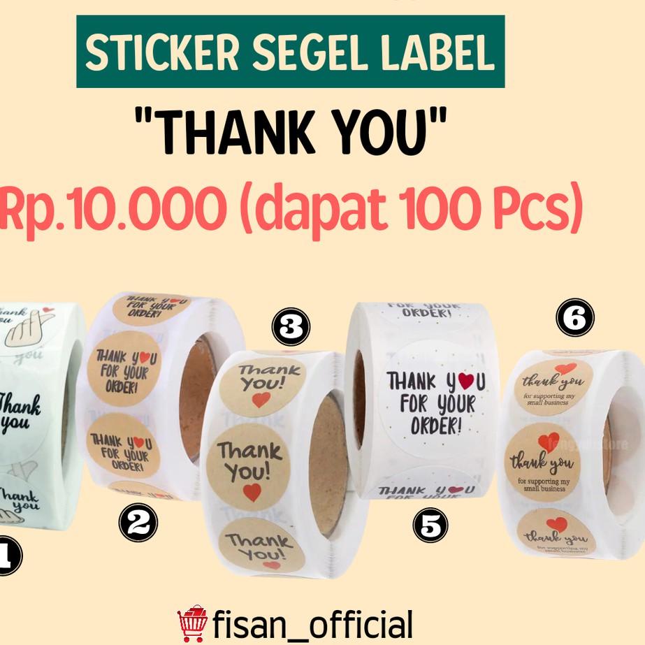 

メ 100 Pcs Sticker Segel Label Thank You For Your Order / Stiker Label Thx For Ur Order ☑