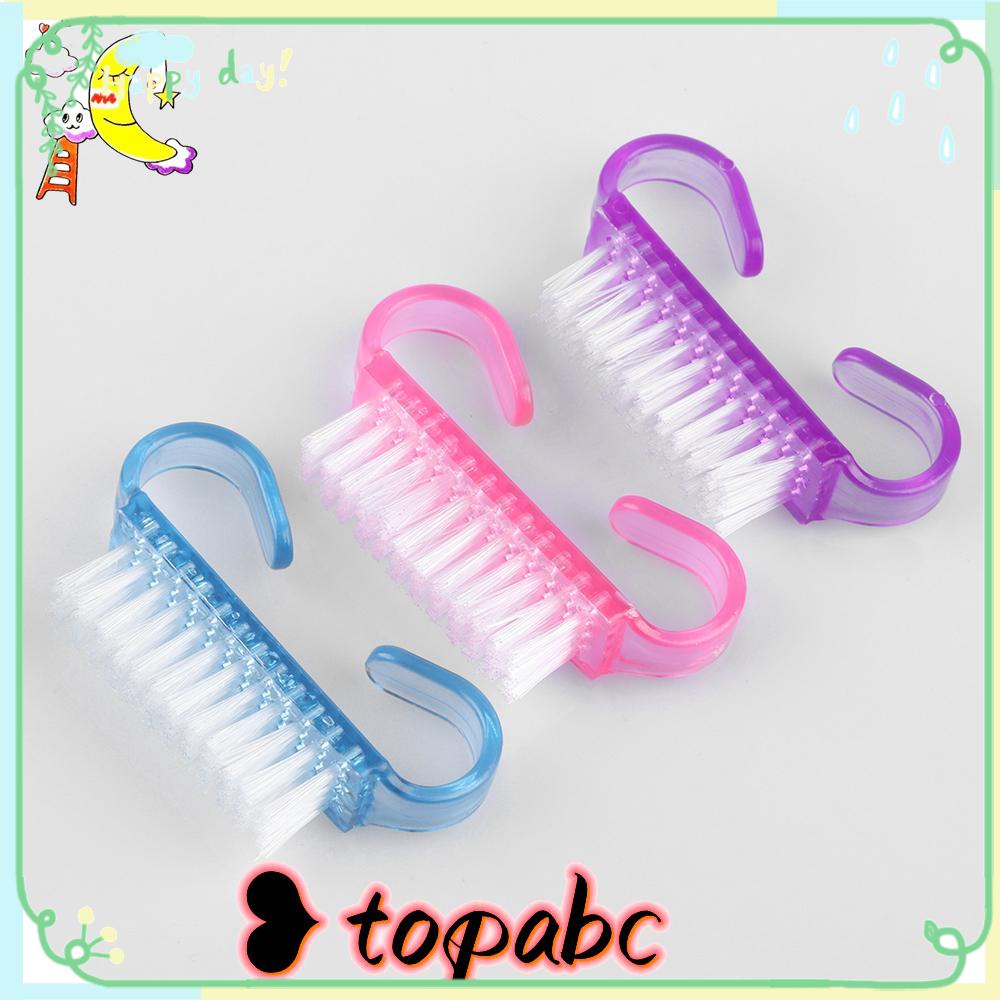 Top 3pcs Sikat Kuku Portable Pedicure Alat Gosok Kuku Plastik