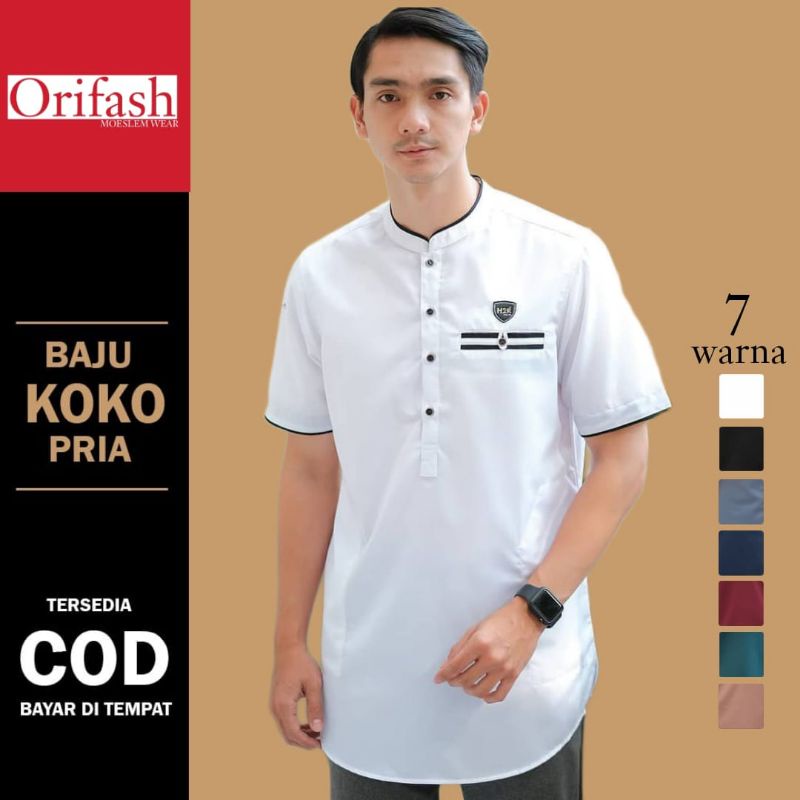 Baju koko/Baju koko muslim pria/koko kurta Pakistan kantong kiri atas bahan toyobo halus dan tebal