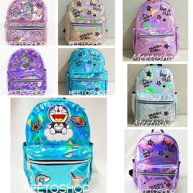 Tas Ransel Backpack Anak Cewe Remaja Girl Fashion Hologram