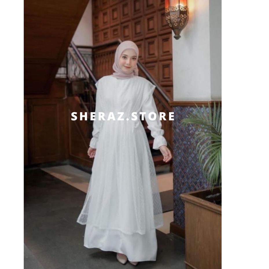 ➳Terbaru VIOLITA SET Gamis Dress Hitam Putih Tile Kondangan Wanita Remaja Jumbo Ld 120 130 140  ☼