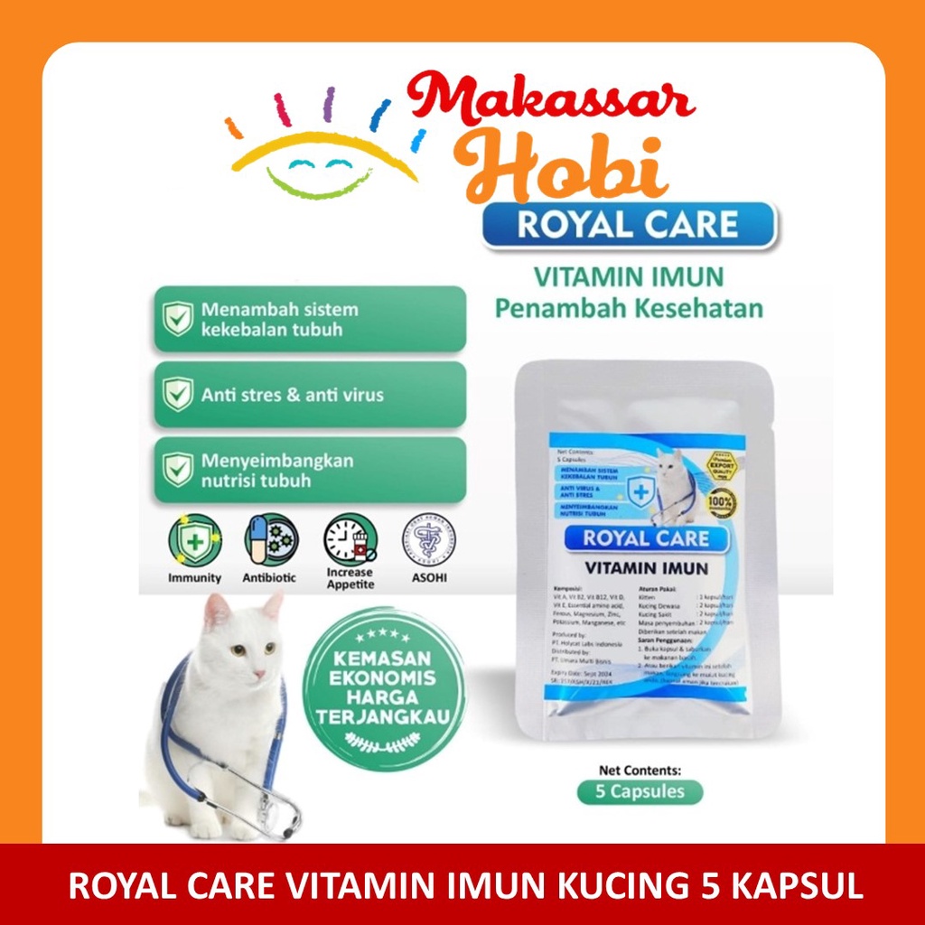 Royal Care Vitamin Imun Kucing Booster Daya Tahan Tubuh Anti Virus TF