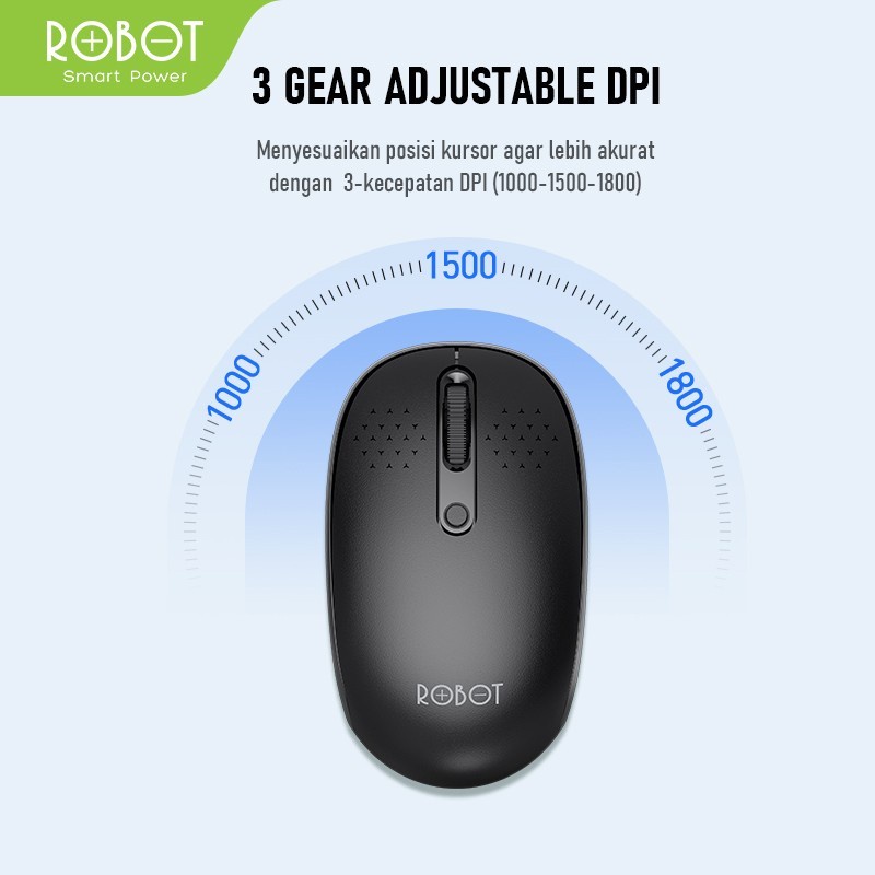 Mouse Wireless Robot M360 Mouse Multi-Device Bluetooth+2.4G Wireless Mouse Silent Key