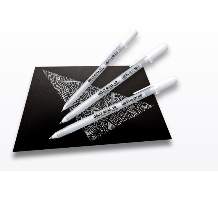 

㊫ Sakura Gelly Roll Ink Pen White 0.3mm (05) - Fine Point / White Pen ㅢ