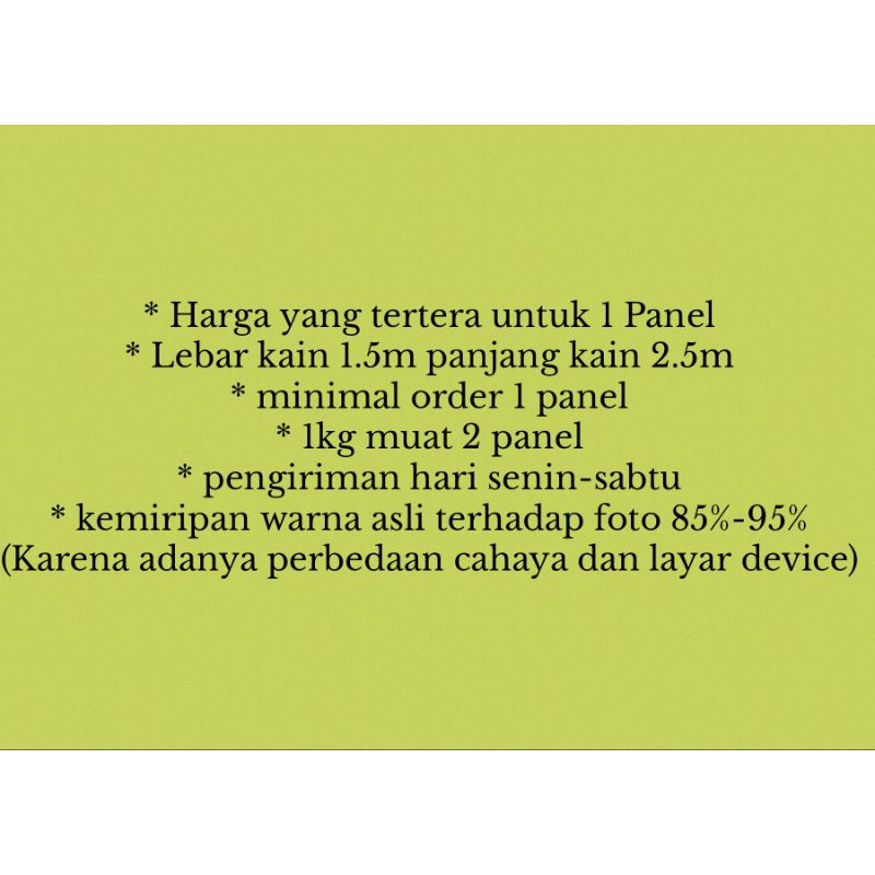 Kain Broklat Panel Jepang corneli panjang 3m