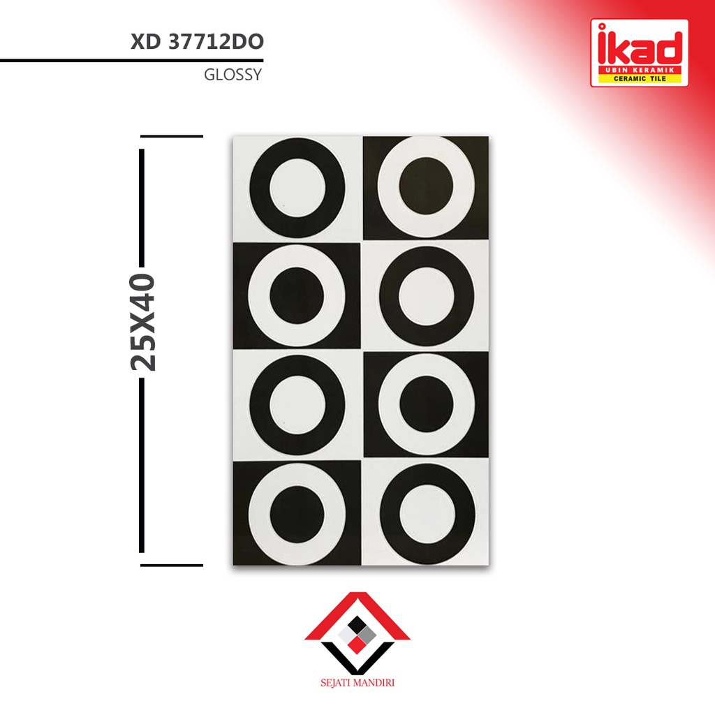 Keramik dinding 25x40 - motif abstrak - IKAD XD 37712 DO