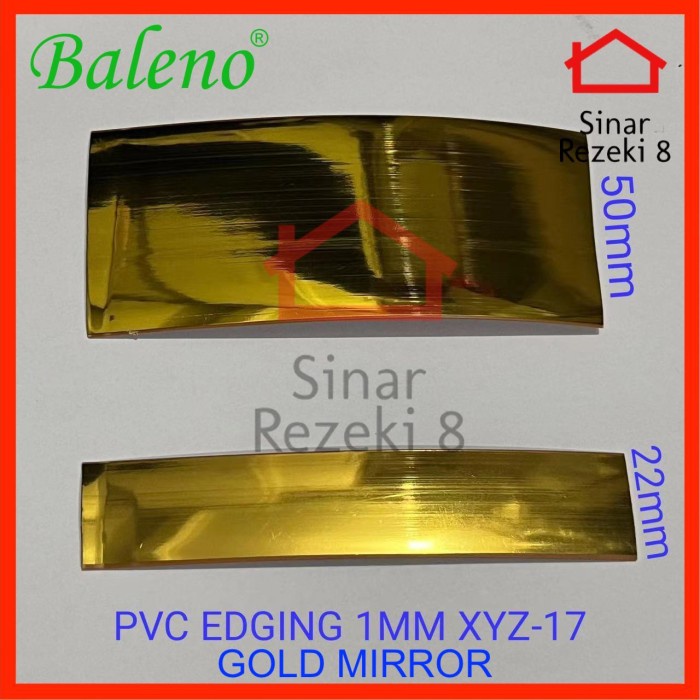 Edging HPL Baleno XYZ 17 GOLD MIRROR / Emas Kilap List Pinggiran Meja Kayu taco PVC