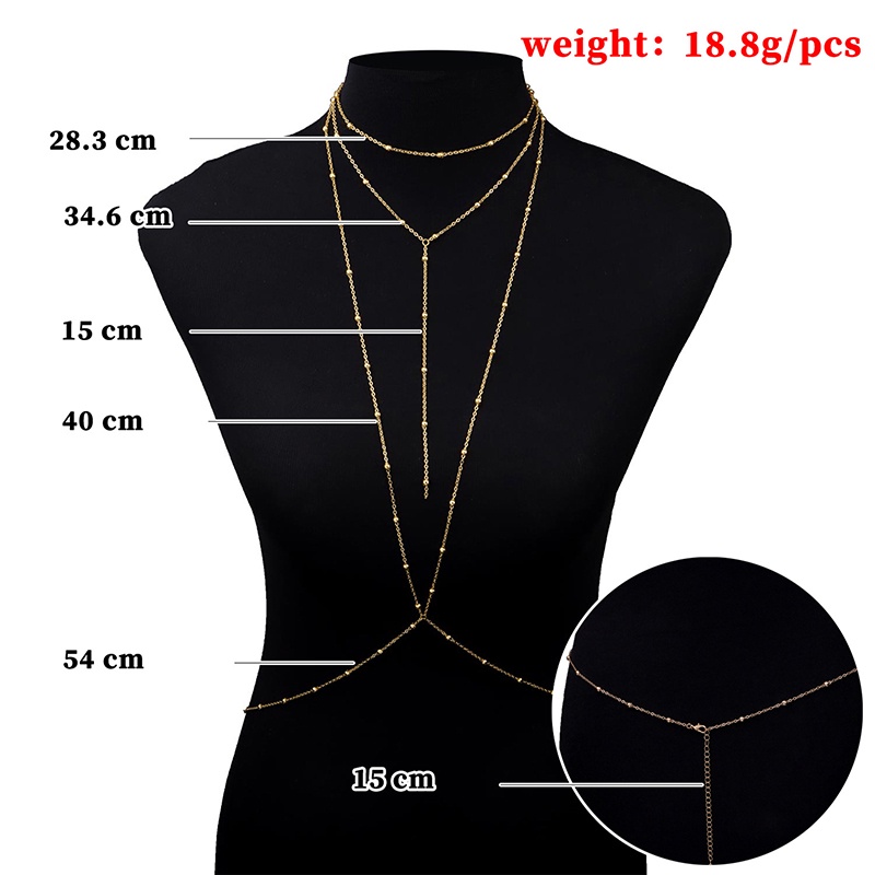 Ladies Body Chain Bikini Beach Harness Kalung Rantai Dada Fashion Wanita