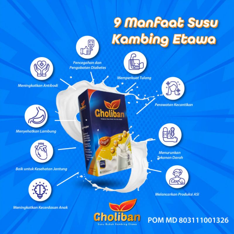 

Susu Kambing Etawa Gholiban 200 Gram / Susu Bubuk Ettawa