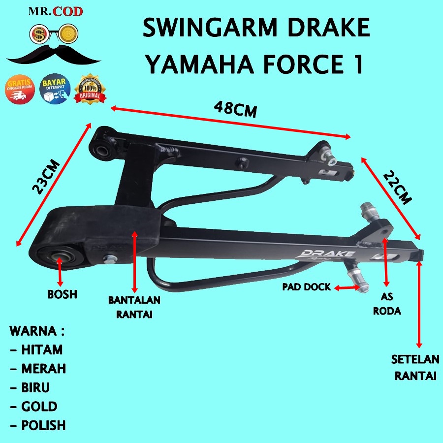 SWINGARM F1ZR SWING ARM F1Z R FORCE ONE DRAKE PNP