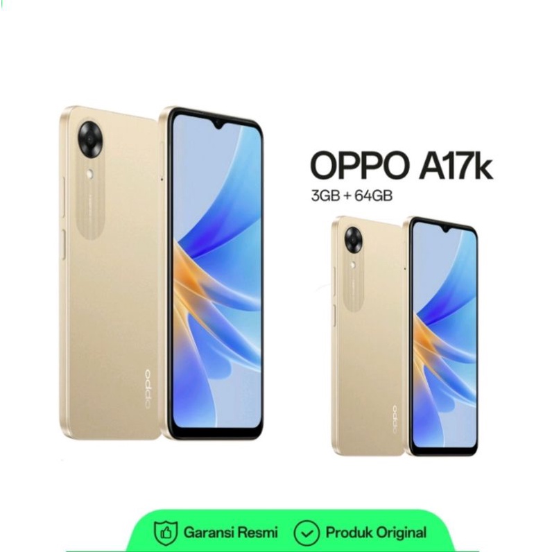 HP OPPO A17k RAM 3/64 GB (Up to RAM 7/64 GB) ( Garansi Resmi OPPO Indonesia )