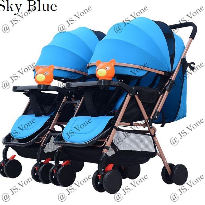 Kode(C11W)㊛| Kereta Dorong Bayi Anak Kembar / Twin Baby Stroller Jade Musik top produk
