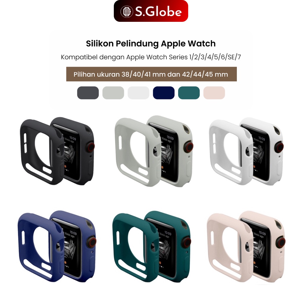 Case Bumper Pelindung Tepi Apple Watch TPU Soft Case iWatch Candy Silicone Screen Protector