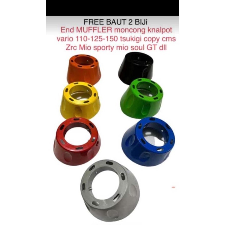 END MUFFLER END CUP MONCONG KNALPOT VARIO 125 150 BEAT SCOOPY MIO PCX PNP DR SOUND ZRC TZM
