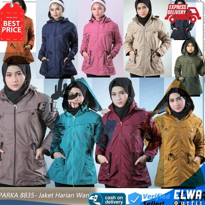 Parka 8835 Jaket Parka Long Wanita Jaket Casual Harian Cewek Murah