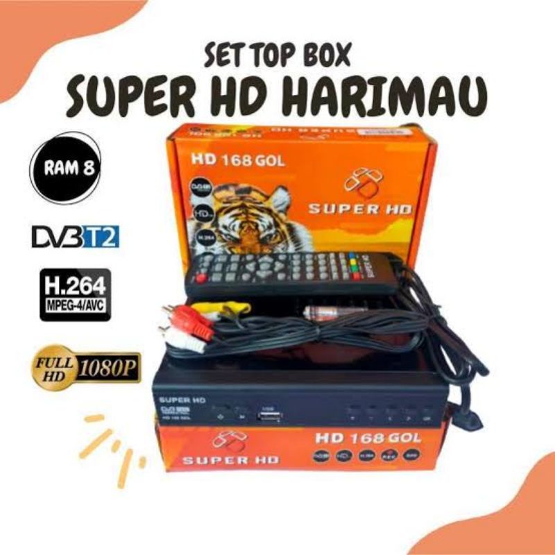STB Set Top Box DVB T2 Gardiner Super HD 168 Harimau STB Antena TV Digital UHF
