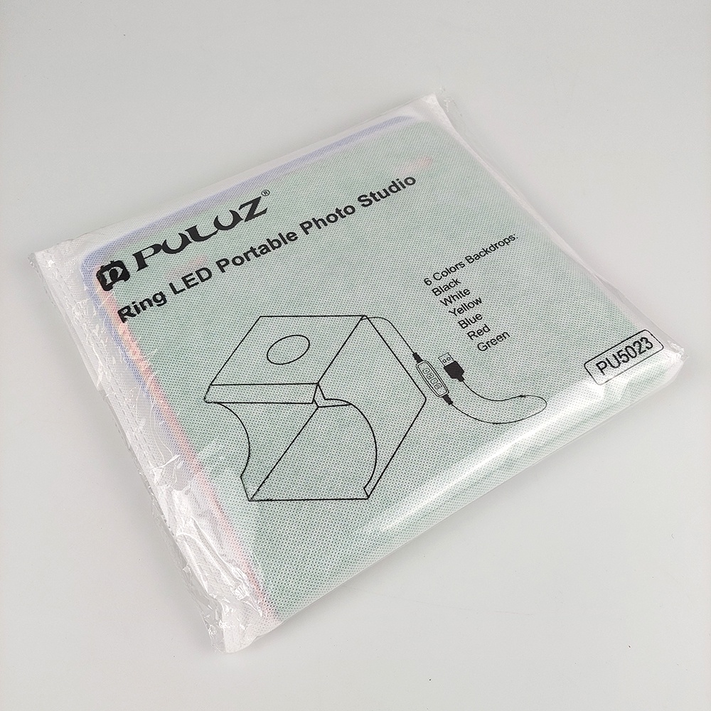 PULUZ Photo Studio Mini Soft Box Ring Light 20x20cm with 6 Backdrop