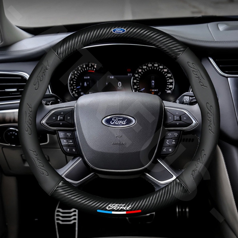 Ford Sarung Setir Mobil Ford Untuk Fiesta Ranger Ecosport Focus Everest Mustang Auto Steering Wheel Cover Pelindung Kemudi Interior Mobil Logo Printing 3D