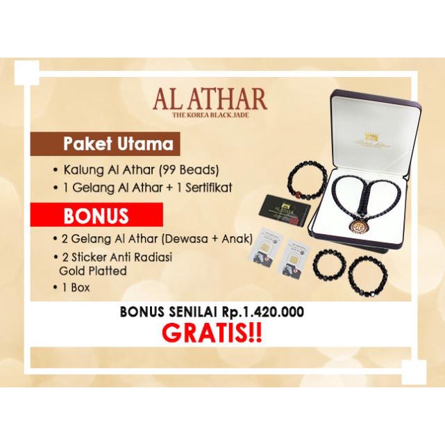 Promo - AL ATHAR Kalung Kesehatan - TASBIH - Black Jade