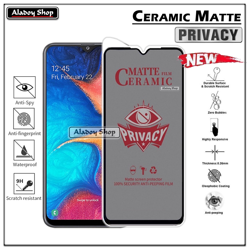 PAKET 2IN1 Anti Gores Privacy Samsung A20/A30 + Tempered Glass Kamera