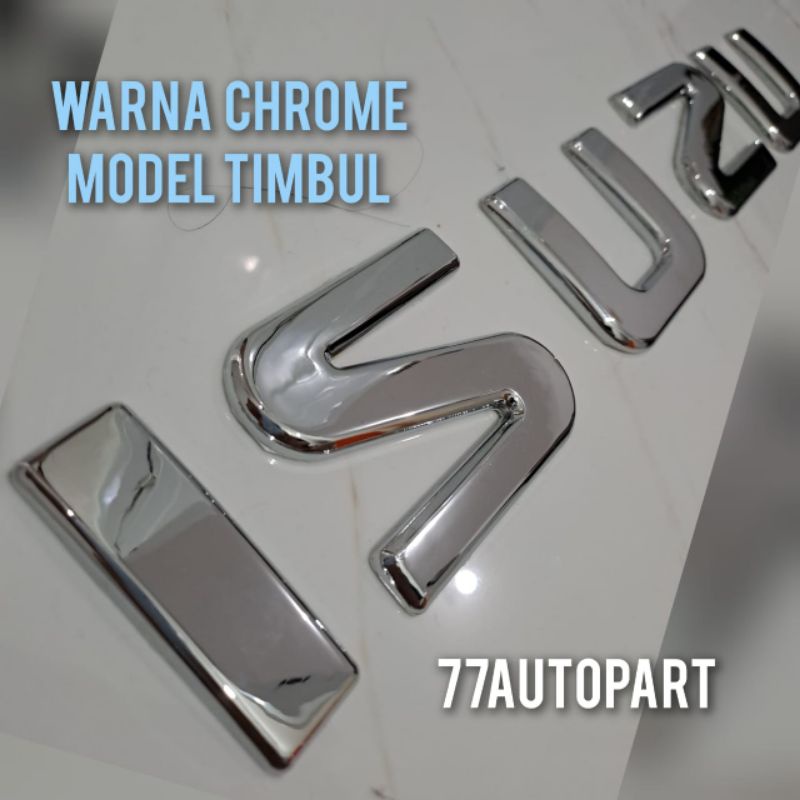 emblem logo isuzu elf nkr55 nkr71 nmr71 traga huruf timbul chrome