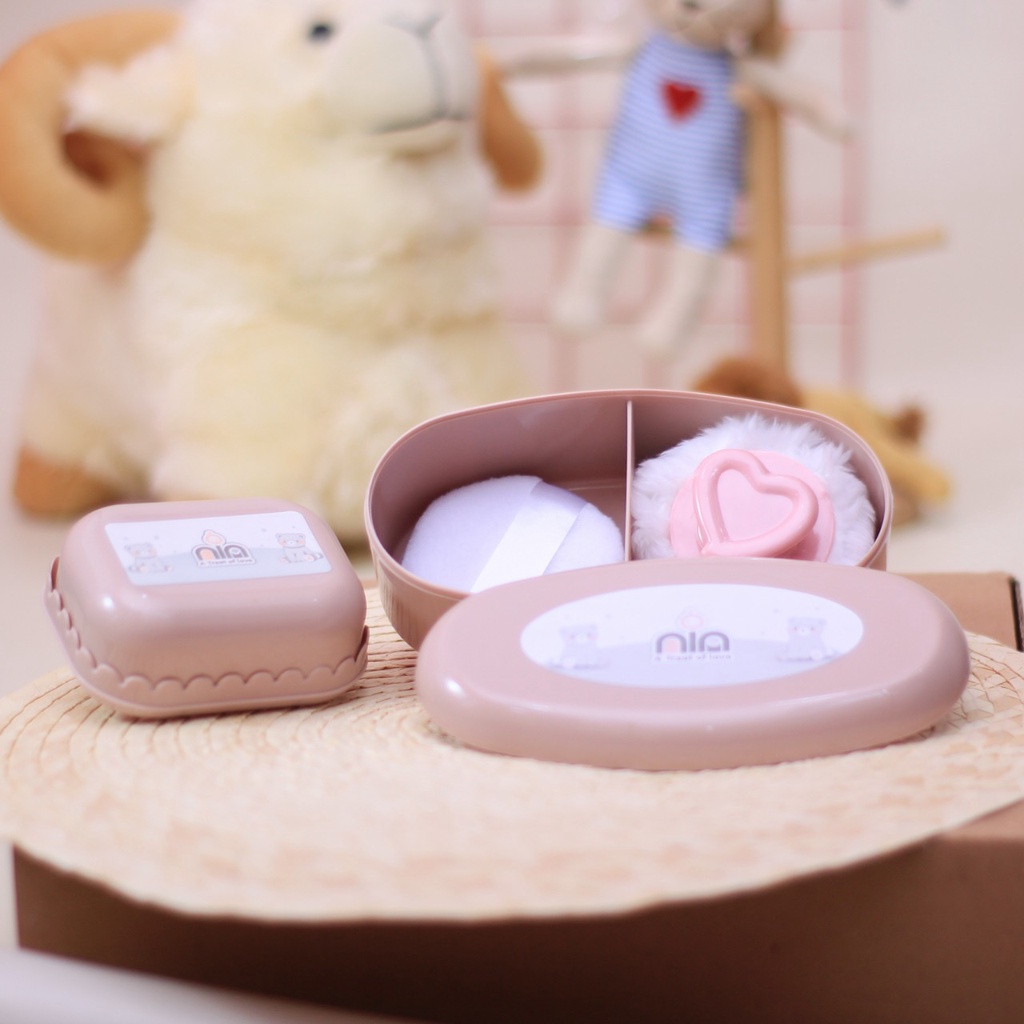 Tempat Bedak Bayi NIA + Sabun Bayi Warna Korea Lucu