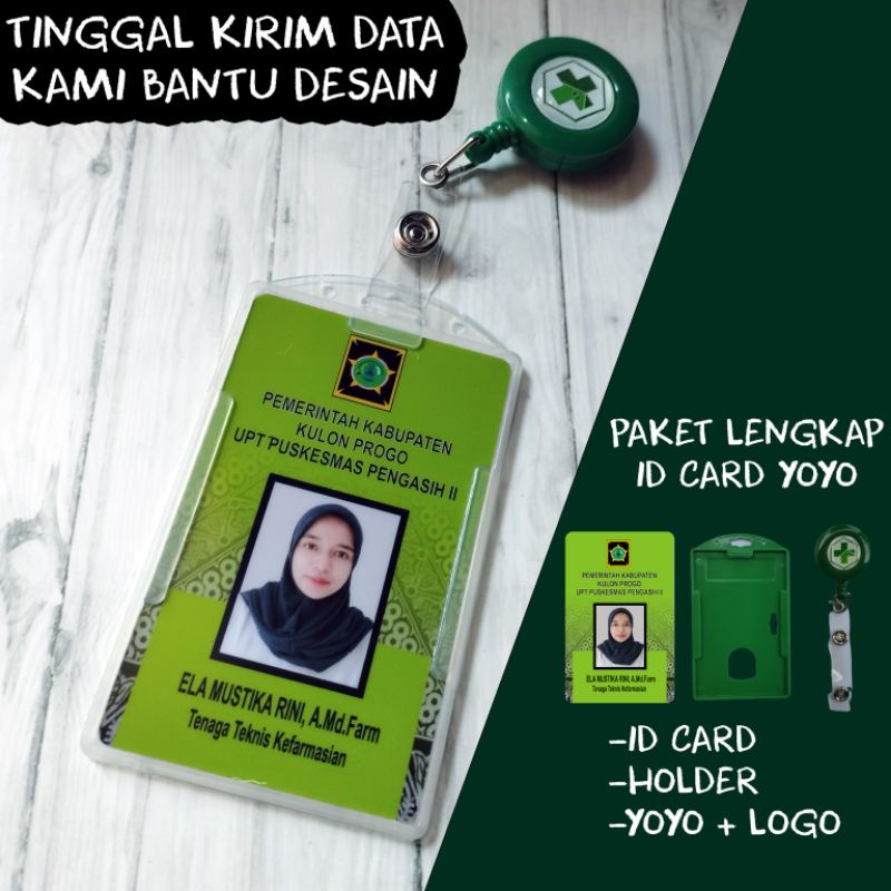 

paket lengkap ID CARD yoyo anti pudar Puskesmas PPPK kantor