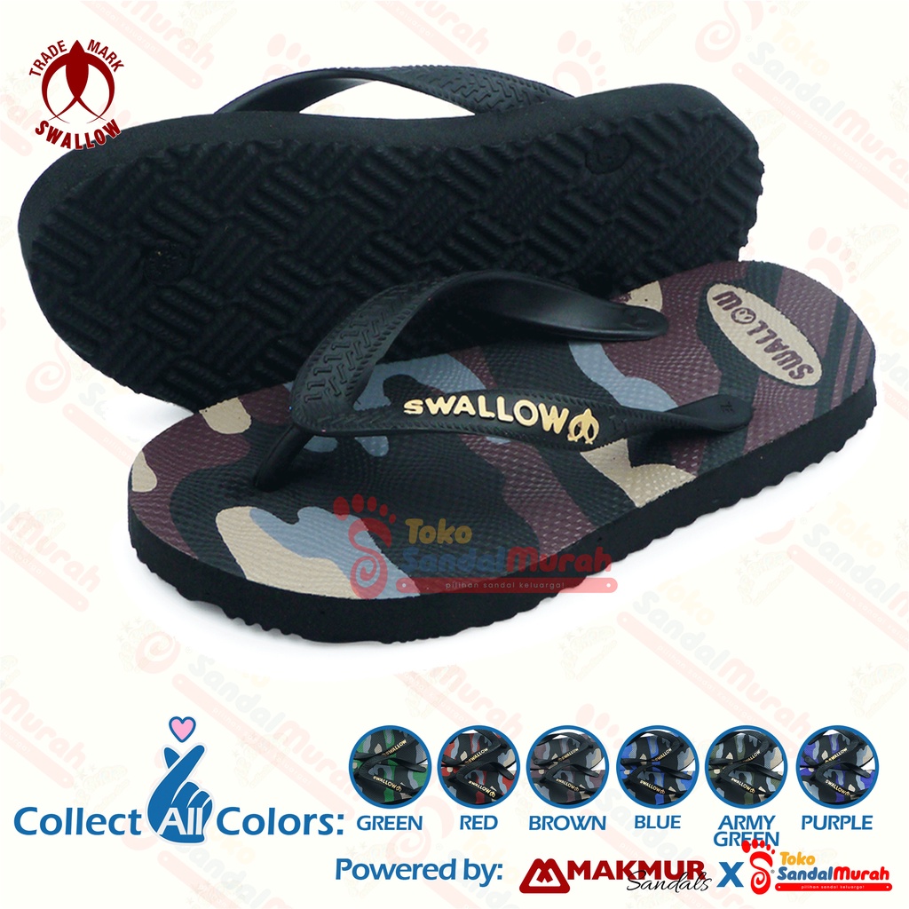 Toko Sendal Murah - Sendal Swallow terbaru - Sandal Jepit Swallow Camo Kids - Motif Military Original. Sandal Japit Anak original legendaris Swallow Indonesia dengan bahan karet terbaik empuk dan anti slip. Sendal rumah atau sandal untuk jalan jalan Anak