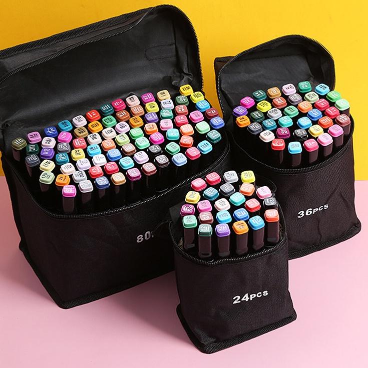 

[W-9-8 »] touch 80/60/48/36/24/12 Colors Twin Tip Pen Marker Set Dual Head Oily Alcoholic Sketch Markers Brush Pen For Draw Manga Animation Design Art Supplies-premium