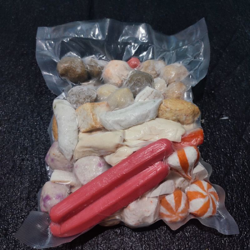 BASO IKAN MIX 500 GRAM ANEKA OLAHAN IKAN SEAFOOD TEMPURA BINTANG SUKOI SCALLOP CRAB STICK DUMPLING CHIKUWA CUMI FLOWER BAKSO IKAN SUKI STEAMBOAT