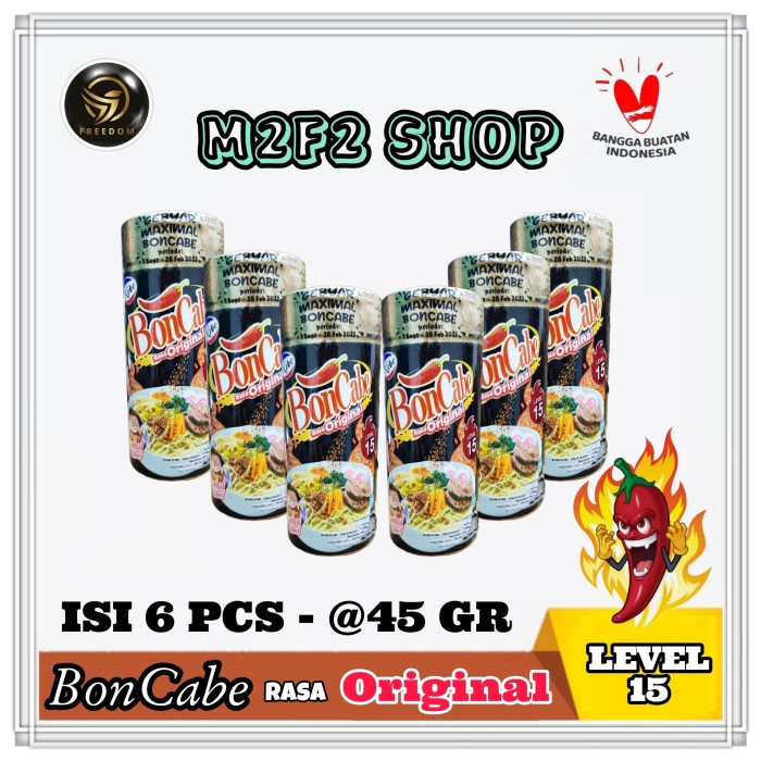 

BonCabe Level 15 Sambal Tabur Original Botol - 45 gr (Kemasan 6 Pcs)