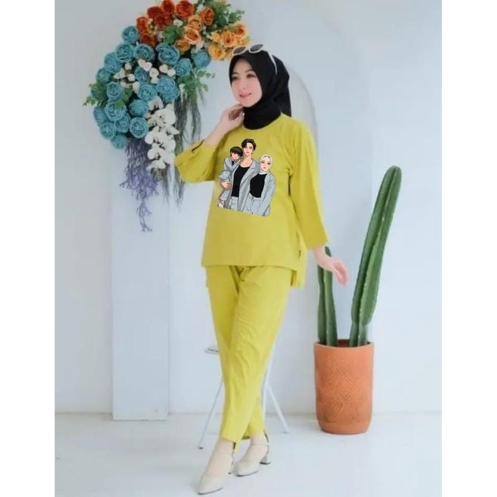ONESET WANITA TRENDY 01 XL XXL STELAN TUNIK OVERSIZE