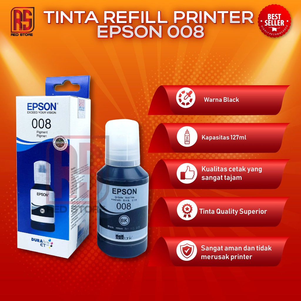 Tinta Epson 008 Black For Printer L6550 L6580 L15150 L15160