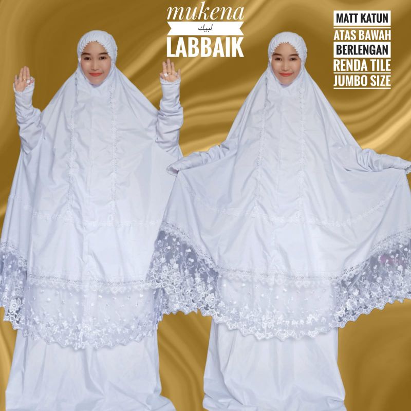 Mukena LABBAIK Atas Bawah Berlengan