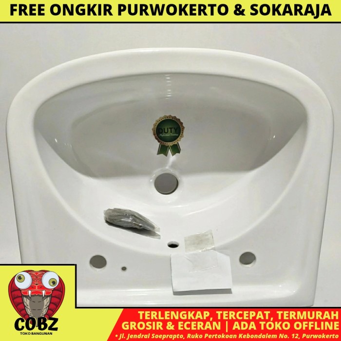 DUTY BESAR WASTAFEL TEMPAT CUCI TANGAN KERAMIK PUTIH