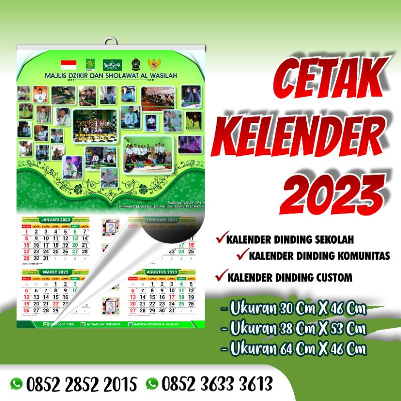 

KALENDER UKURAN 46X64 / KALENDER SEKOLAH / KALENDER YAYASAN / KALENDER PERGURUAN / KALENDER KOMUNITAS