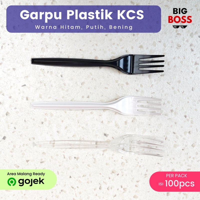 Sendok Garpu Makan Plastik KCS Higienis Food Grade isi 100pcs PREMIUM / Sendok Makan Plastik KCS / Garpu Makan Plastik