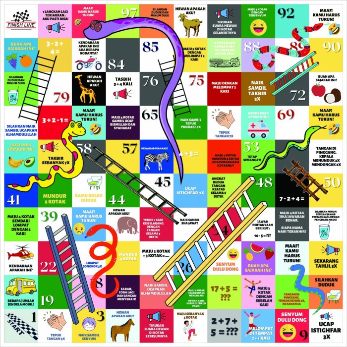 ULAR TANGGA RAKSASA JUMBO 2X2 METER - ISLAMI MUSLIM, DADU KARTON