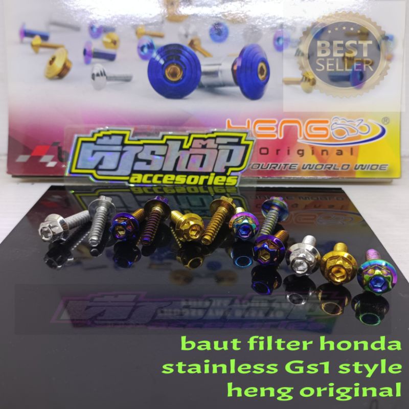 Jual Baut Probolt Box Filter Gs X Baut Tutup Filter Stainless Rainbow Chrome Gold Blue