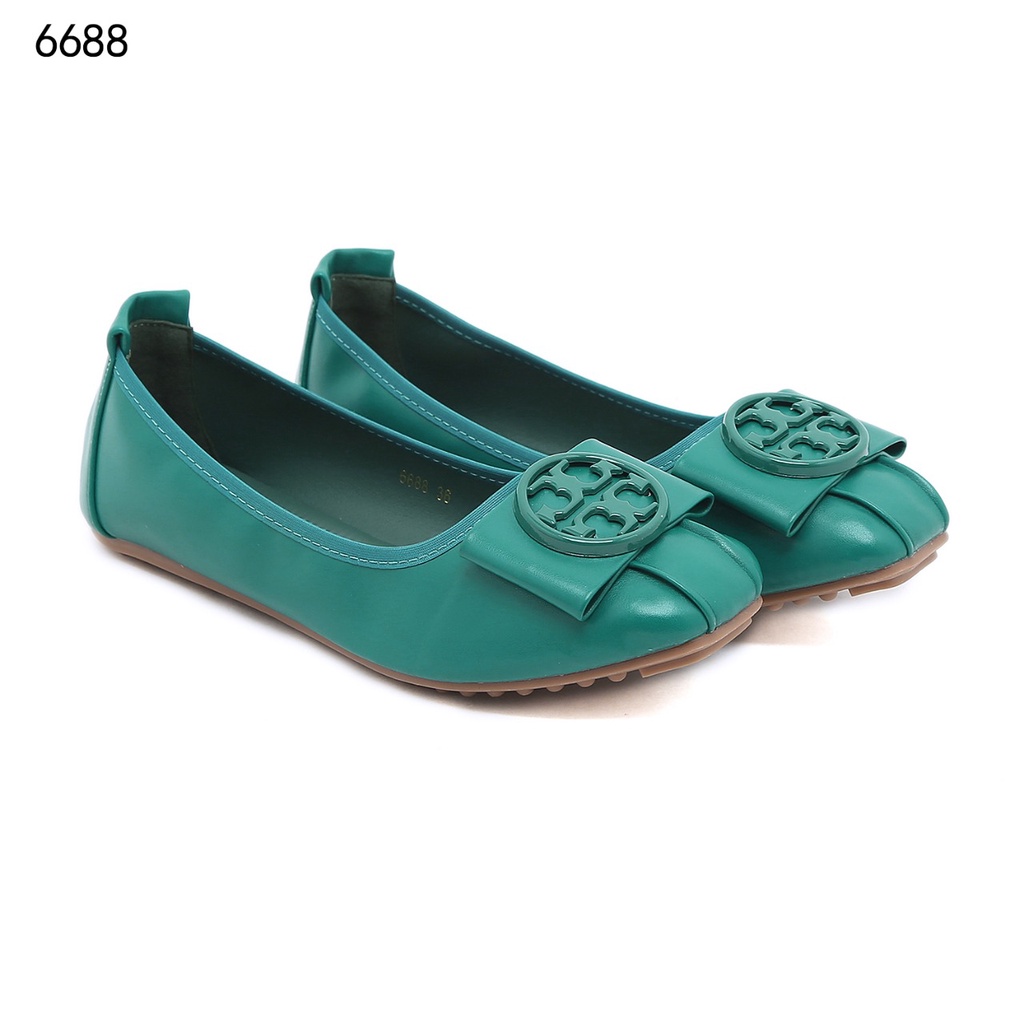 TB Leather Logo Bow Ballerinas Flat Shoes 6688