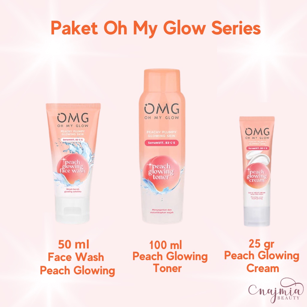 Najmia - OMG Oh My Glow Peach Series - Oh My GLow face wash toner cream