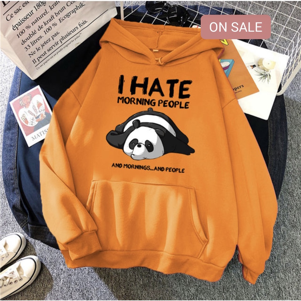 I Hate Morning People Jumper Hoodie II Sweater Hoodie Trendy II Sweter Oblong Topi Sz M - XL Anak &amp; Dewasa ( Pria &amp; Wanita )