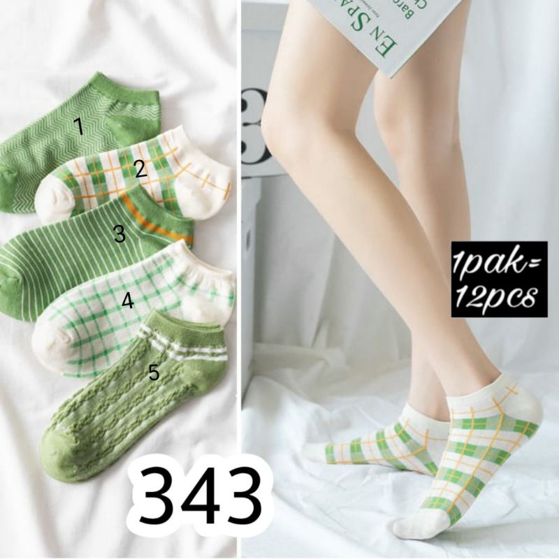 kaos kaki pendek wanita katun 343